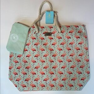 NEW! Caribbean Joe Flamingo Tote